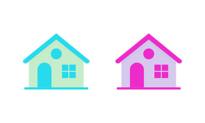Cyan Pink Home Icon Transparent PNG for Print Graphic Design Projects - Perfect for Brochures, Flyers, Branding Materials, Real Estate Advertisements, Magazine Layouts