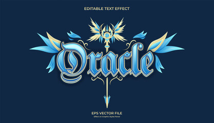 decorative blue oracle magic editable text effect design © OreNyee
