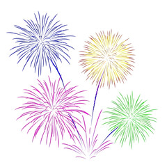 A vibrant and colorful illustration of a festive fireworks display, perfect for celebrating holidays and special occasions