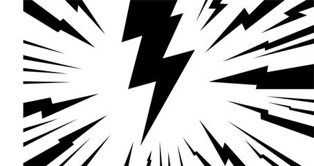 Lightning bolt vector icon set. Simple black thunder and electricity flash symbol collection. Flat storm silhouette logo element. Electric power energy sign for graphic design.