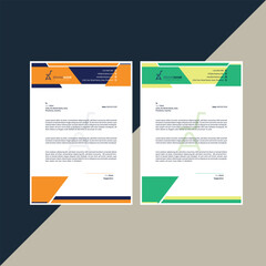 Modern corporate letterhead design with abstract shapes and branding business