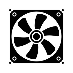 PC Cooling Fan glyph icon for computer hardware design