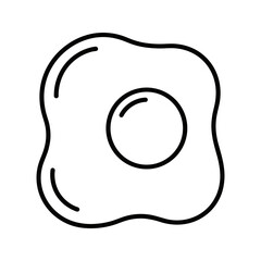 Fried Egg Sunny Side Up Simple Line Icon Vector Illustration