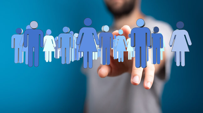 Visual of a diverse team and digital connection, ideal for representing teamwork, community, and global networks.