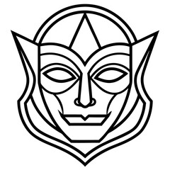Mask line art vector
