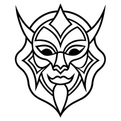 Mask line art vector