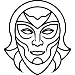 Mask line art vector
