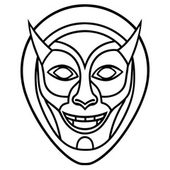 Mask line art vector