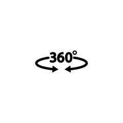 Colorful 360 degree symbol representing full rotation and panoramic views, capturing the essence of virtual and augmented reality experiences in a vibrant, modern design vector illustration, eps10.