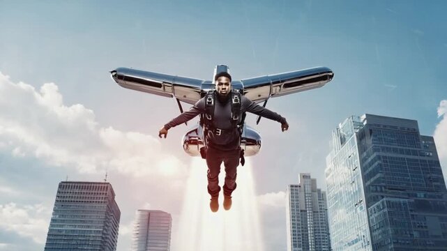 Man with jetpack.