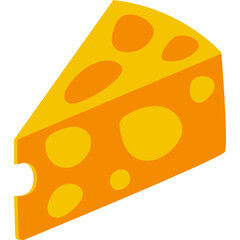 A Wedge Of Swiss Cheese With Holes And A Slice Cut Out Against A Transparent Background, 3D Render