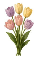 Beautiful bouquet of fresh pink tulips in a vase against a white background, perfect for a spring gift