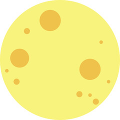 A Simple Yellow Moon With Orange Craters Set Against A Transparent Background Representing Halloween Night