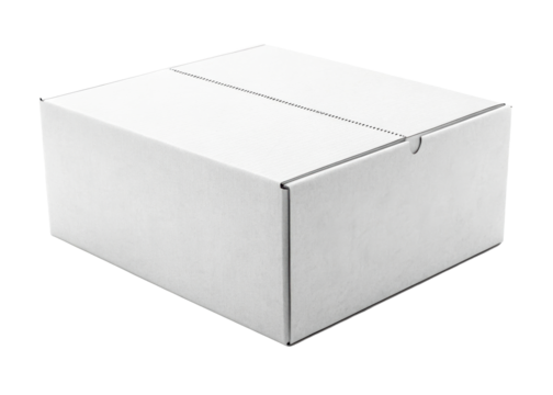 White Cardboard Box Isolated on White Background