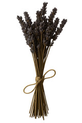 Dried lavender flower bunch bouquet in a brown glass vase for spring decoration
