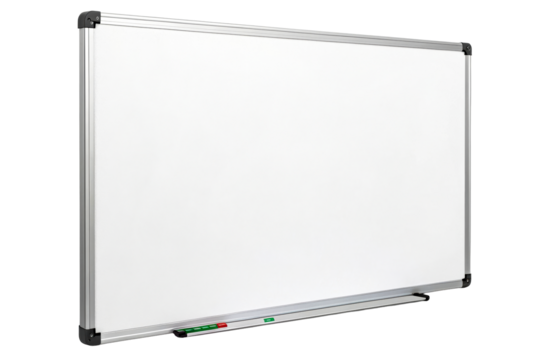 Plain White Board with Silver Frame and Tray