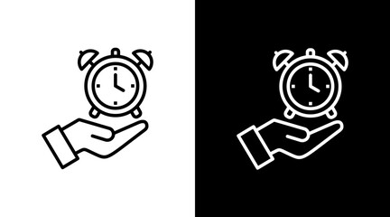 Time Awareness  White Icon Set Design