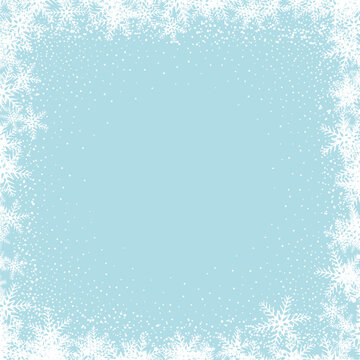 Christmas background with a snowflake border 