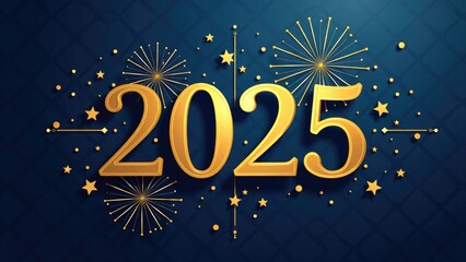 Simple design featuring gold stars and numbers on a blue background, suitable for use in presentations or as a decorative element