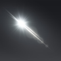 Glowing lens flare and light burst effect.