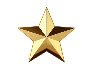 Obraz premium Isolated Single 3D Golden Five-Point Star for Excellence and Achievement