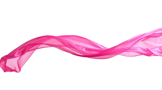 Pink silk cloth flying isolated on transparent background