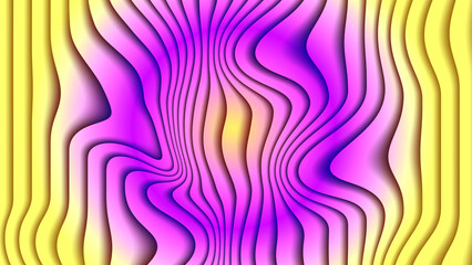 Abstract Colorful Wavy Lines Background with Yellow and Purple Hues