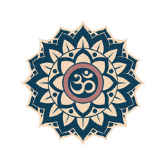 Sacred Om Symbol Mandala Silhouette Artwork