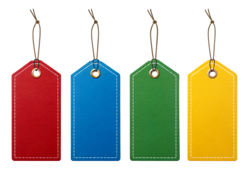 Four Blank Hanging Tags with Strings