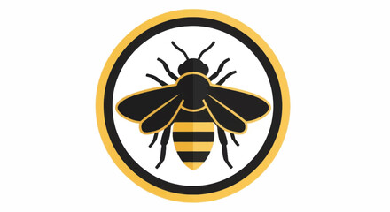 Stylized black and yellow bee logo icon emblem.