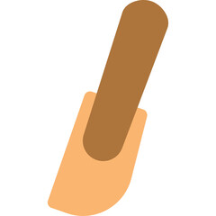 Brown Nail File Tool Held By A Light Skin Tone Hand In A Flat Design With Transparent Background