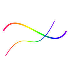 Symmetrical Intersecting Multicolour Gradient Curves