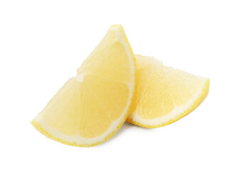 Pieces of fresh lemon isolated on white