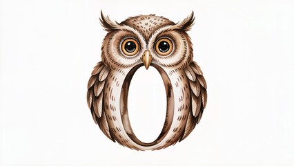 Owl letter O cute animal alphabet