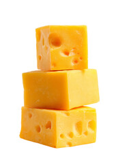 Stacked Cheese Cubes: A Dairy Delight on Black