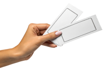 Woman's Hand Holding Two Blank Tickets