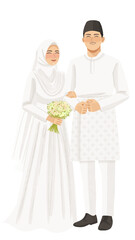 Muslim bride in white 