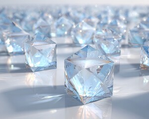 Radiant Crystal Cubes On Light Surface