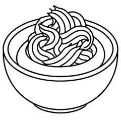 Ramen Carbonara line art vector