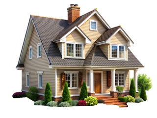  house isolated on white background, PNG. AI Generated