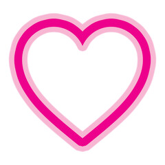 Gentle pink glowing heart frame PNG with transparent background for romantic photo frames, wedding invitations, and cute Valentine’s graphics