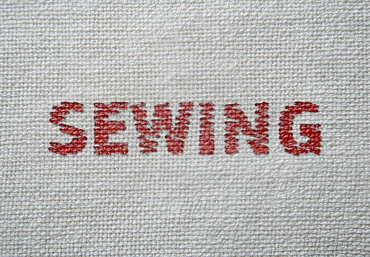 Sewing Text Effect Mockup