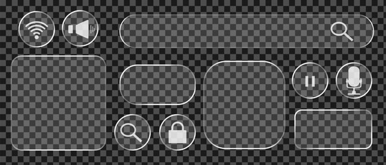 Light Liquid glass effect UI frame for smartphone and web app, vector	
