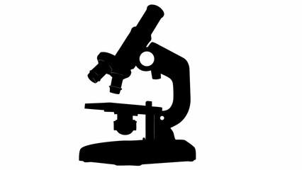 Silhouette image of a laboratory microscope for scientific research and experimentation analysis tool