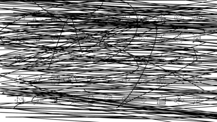 Abstract Black and White Sketch on White Background