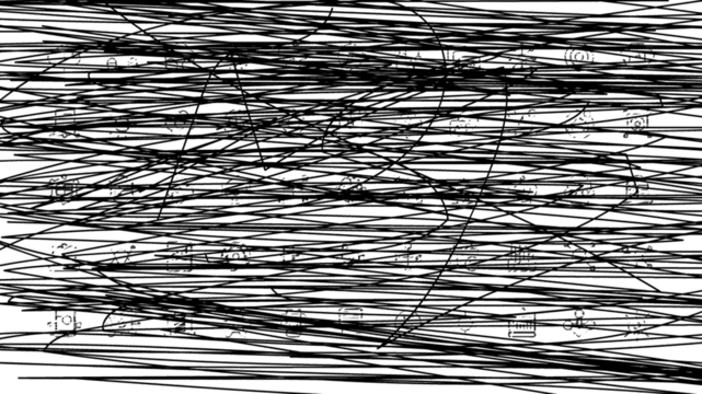 Abstract Black and White Sketch on White Background - Powered by Adobe