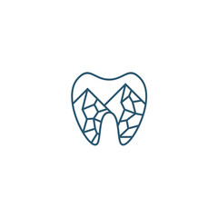 combination of tooth and mountain logo, for dental health clinic