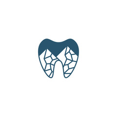 combination of tooth and mountain logo, for dental health clinic
