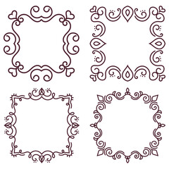 Set of decorative vintage frames in Victorian style
