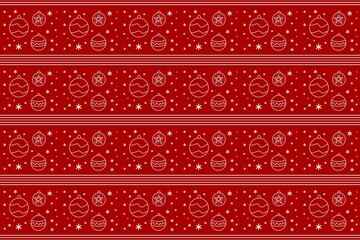 red christmas pattern background with ornaments